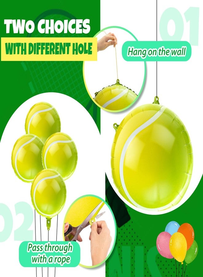 Motionchic 20 Pcs 18 Inch Tennis Balloon Tennis Party Decorations Foil Large for Sports Themed Birthday Women Men Decor Party Supplies, Green - Image 4